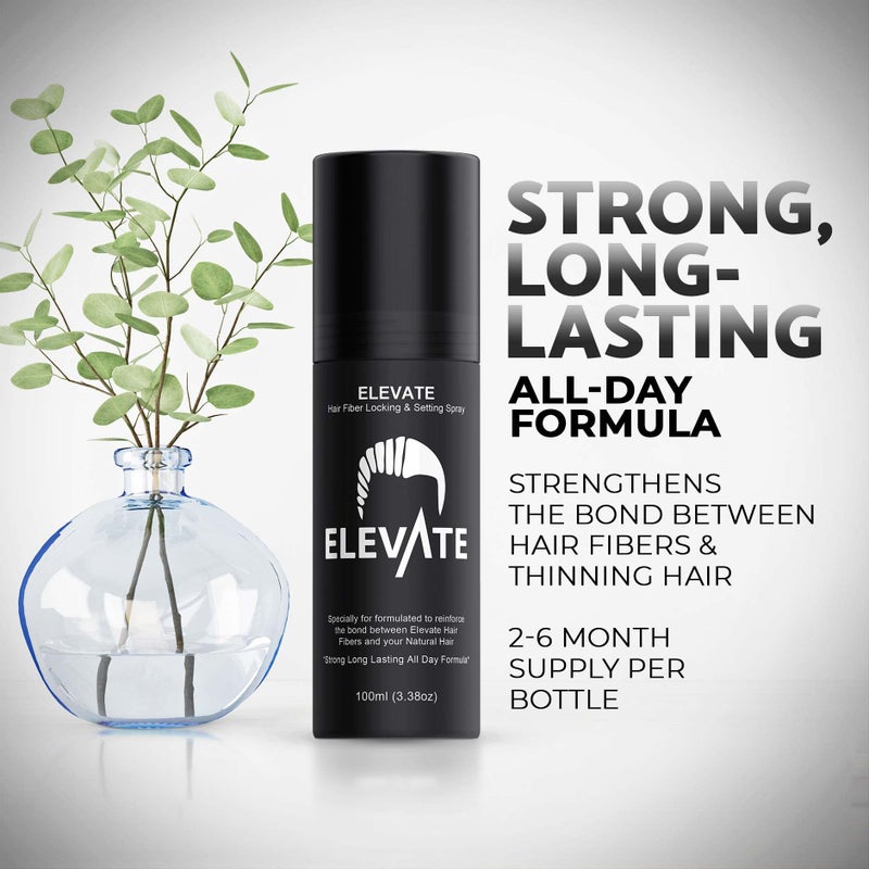 Elevate Hair Fiber Locking & Setting Hold Spray | New Advanced Long Lasting Formula | 2-6 Month Supply | Strong Formula for Wind, Sweat, and Weather Resistant for Men and Women - Image 3